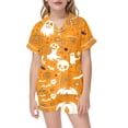 thumbnail image 1 of LRen Halloween Pajamas Halloween Gifts 2PCS Set for Teens, Soft Short Sleeve Button-Down Pjs Set Cute Print Sleepwear Outfit, 1 of 5