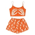 thumbnail image 1 of LRen Halloween Pajamas Women Silk 2 Piece Cami Top+Shorts Set Skeleton Print Sleeveless Sleepwear Loungewear Halloween Gifts, 1 of 6