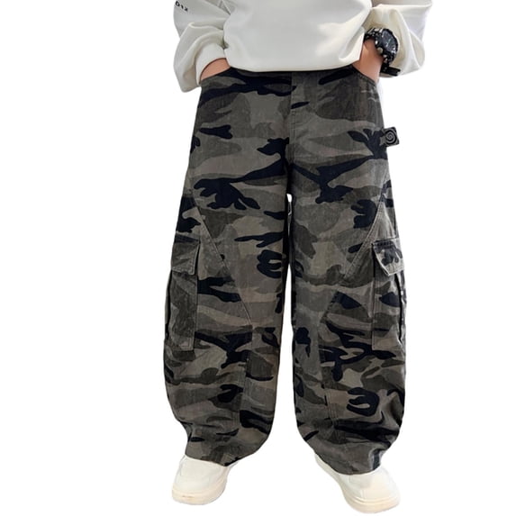 LRen Kid Boys Baggy Jeans Wide Leg Ripped Elastic Waist Loose Denim Pants Fashion Soft Trousers Straight Back To School Jeans