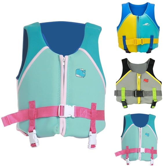 LRen Kid Life Jacket Learn-To Cartoon Swim Vest for Kids Boys Swim Jacket with Adjustable Safety Strap for Pool,beach and Boating