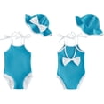 thumbnail image 1 of LRen Kids Bathing Suits Girls One Piece Ruffle Beach Rash Guard Swimwear for Kids Cute Funny Summer Swimsuits Girl Beach Swimwear Swimming Bikini Set for, 1 of 5