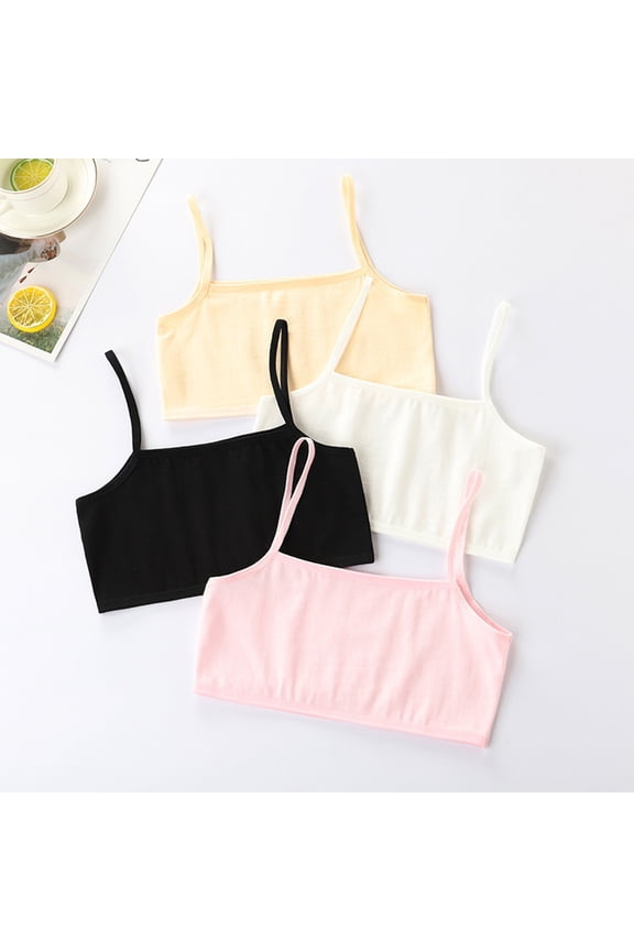 Kids Bras for Girls 12-14 Soft Comfortable Training Bra Girl Wireless Breathable Sports Bralettes Solid Color Light Padded Sports Underwear