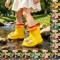 thumbnail image 1 of LRen Kids Cute Bee Print Rain Boots Waterproof Non- Outdoor Rain Shoes for Toddler Boys Girls, Preschool Outdoor Play Ages 2-9, 1 of 9