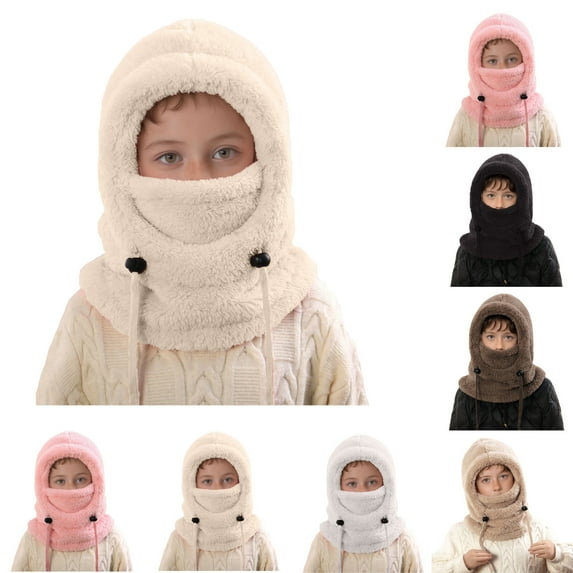 LRen Kids Knitted Ski Balaclava for Boys Girl Winter Mask Hat for Toddle Warm Balaclava Hood Neck Scarf Cold Weather Hat