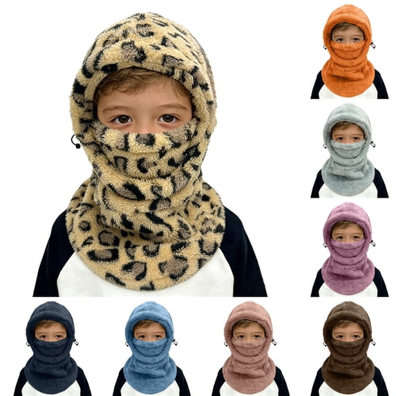 LRen Kids Knitted Ski Balaclava for Boys Girl Winter Mask Hat for Toddle Warm Balaclava Hood Neck Scarf Cold Weather Hat