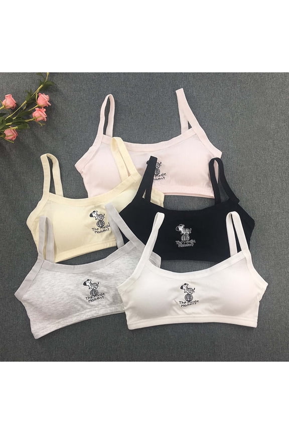 Little Girl Bras 7-8 Stretchable Training Bras Girl Wireless Sports Bralettes Solid Color Bralette with Built-In Pads Teen Underwear for Girls