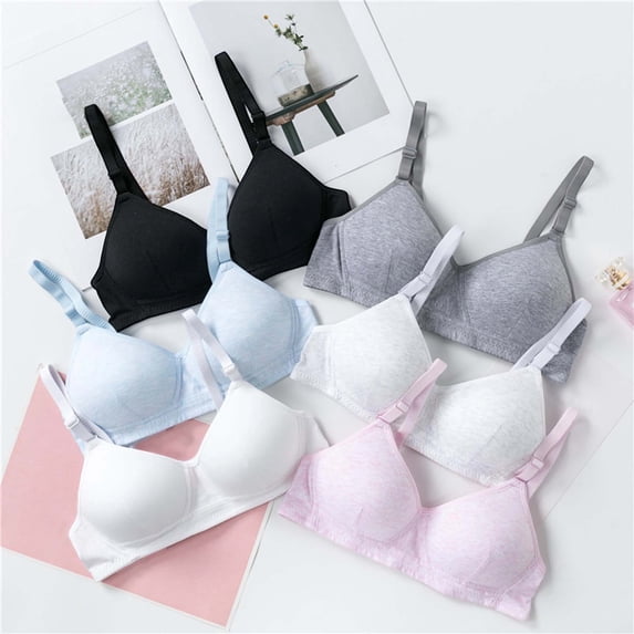 LRen Little Girls Bras 8-10 Lightweight Soft Comfy Training Bra Girls Wireless Breathable Camisole Solid Color Lightly Padding Yoga Crop Tops for