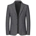thumbnail image 1 of LRen Men's Plaid Blazer Button Down Lightweight Regular Fit Plaid Suit Sport Coat Jacket Casual Daily Dress Jacket Sport Coat,170,A1-Silver, 1 of 3