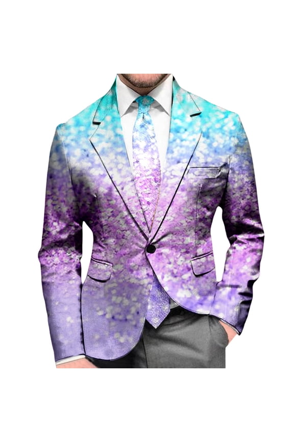 Men's Sequin Blazer One Button Tuxedo Suit Jacket Party Festival Wedding Prom ,M,A4-Pink