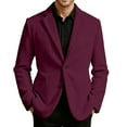 thumbnail image 1 of LRen Mens Corduroy Blazer Jackets Slim Fit Two Button Casual Sports Coat,3XL,A2-Wine, 1 of 5