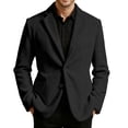 thumbnail image 1 of LRen Mens Corduroy Blazer Jackets Slim Fit Two Button Casual Sports Coat,L,A2-Black, 1 of 5