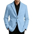 thumbnail image 1 of LRen Mens Corduroy Blazer Jackets Slim Fit Two Button Casual Sports Coat,L,A2-Sky Blue, 1 of 5