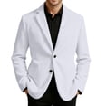 thumbnail image 1 of LRen Mens Corduroy Blazer Jackets Slim Fit Two Button Casual Sports Coat,X3XL,A2-White, 1 of 5