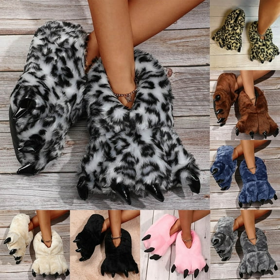 LRen Novelty Big Toe Cartoon Fuzzy Slippers, Non Funny Slipper, Warm Soft Home Slippers Indoor Outdoor Winter for Women Men