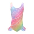 thumbnail image 1 of LRen Ruffle Girls Swimsuits Girls Swimsuits Ruched Summer Bathing Suit Swimwear for Beach Pool, 1 of 7