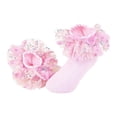 thumbnail image 1 of LRen Ruffle Socks for Girls Frilly Ruffle Socks, Double Lace Turn Frilly Dress Socks for Flower Girl Back To School Wedding Party Daily Wear, 1 of 5