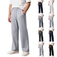 thumbnail image 1 of LRen School Uniform Pants for Girls Wide Leg School Uniform Pants Elastic Waist Lightweight with Pocket Summer Lightweight Pant Preppy Clothes for Tween Girls,Black,4-5 Years, 1 of 7