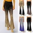 thumbnail image 1 of LRen Sequin Pants for Women Flare High Waisted Pull On Elastic Waist Party Club Mardi Gras Night Out Dance Stretch Pants, 1 of 8