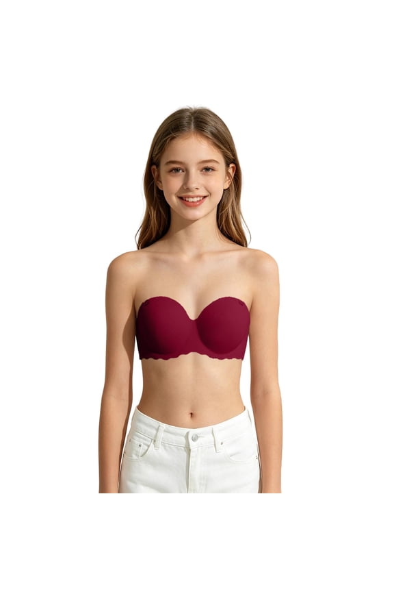 Strapless Bra for Girls 10-12 Comfortable Strapless Bra Plus Size Training Bras Dance Tube Top with Adjustable Straps