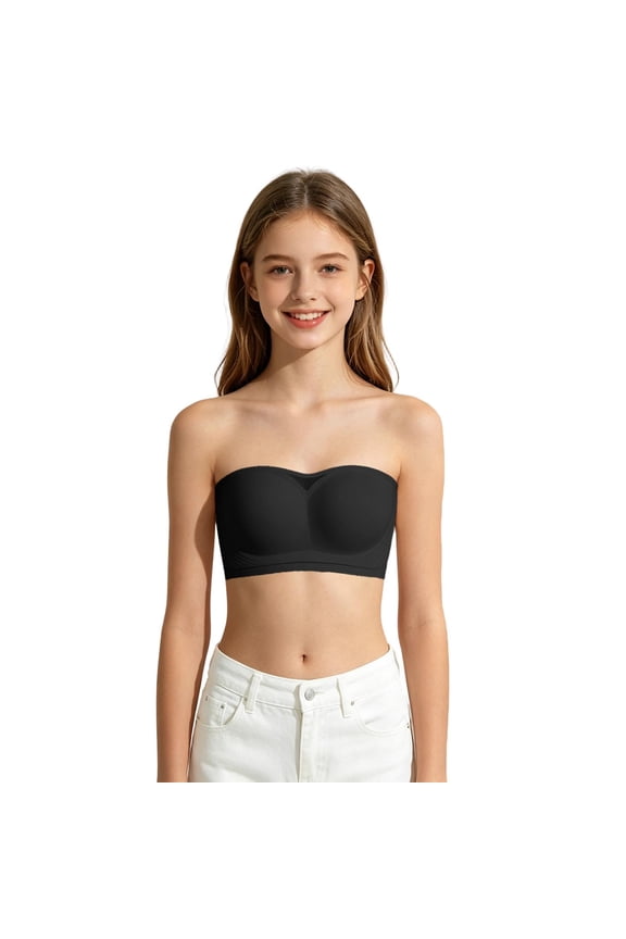Strapless Bra for Girls 10-12 Comfortable Strapless Bra Plus Size Training Bras Dance Tube Top with Adjustable Straps