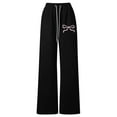 thumbnail image 1 of LRen Sweatpants for Girls 12-14 Girls Bow Drawstring Loose Fit Lightweight Straight Leg Athletic Casual Jogger Pants ,140,A-Black, 1 of 4