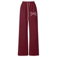 thumbnail image 1 of LRen Sweatpants for Girls 12-14 Girls Bow Drawstring Loose Fit Lightweight Straight Leg Athletic Casual Jogger Pants ,160,A-Wine, 1 of 4