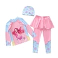 thumbnail image 1 of LRen Swim Suits for Girls 14-16 3pcs Ruffle Swimwear for Kids Girls Cute Summer Rash Guard Bathing Suit Girls Beach Swimwear Swimming Bikini Set, 1 of 5