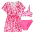 thumbnail image 1 of LRen Swimming Suit for Girls 3 Piece Ruffles Swimwear for Girls Cute Summer Rash Guard Tankini Swimsuit Girls Beach Swimwear Bikini Set for Kids, 1 of 3