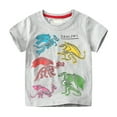 thumbnail image 1 of LRen T Shirts for Boys Boys Print Crewneck Short Sleeve Tops Shirts Clothes Boy's Summer Shirt Breathable & Lightweight Birthday Outfit Shirts,Grey, 1 of 6