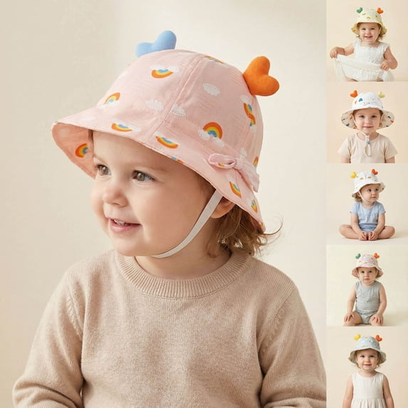 LRen Tea Party Hats Kids UPF 50+ Sun Hat for Boys Girls Wide Brim Lightweight Bucket Hat for Hiking Beach Outdoor Summer Activities Adjustable