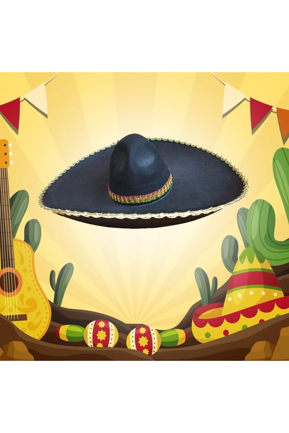 Tea Party Hats Mexican Straw Hat for Men and Women Ethnic Summer Craft Large Brim Sun Summer Beach Sun Hat Gold