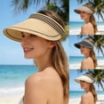 thumbnail image 1 of LRen Tea Party Hats Women Visor Sun Hat Wide Brim Adjutable Ponytail Packable Beach Holiday Summer Sun With UPF And Breathable Design, 1 of 8