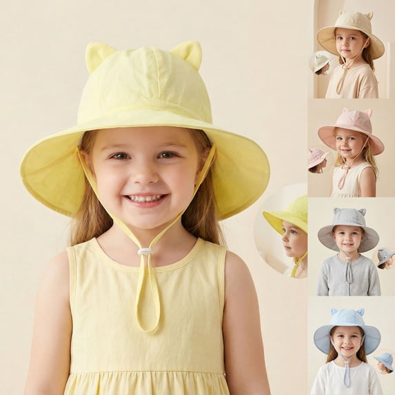 LRen Tea Party Hats for Girls Sun Dress up Fisherman Hats for Kids Toddlers UPF50+ Sun Protection Bucket Hat Summer Beach Play Sun Hats