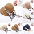 thumbnail image 1 of LRen Tea Party Hats for Women Women's Summer Wide Brim Straw Hat Floppy Beach Sun Cap with UPF 50+ Roll Up Design for Travel E, 1 of 4