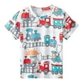thumbnail image 1 of LRen Boys Shirts Boys Space Astronaut Print Crew Neck Casual Short Sleeve Tees Toddler Boy Summer Tees Comfy School Clothes for Boys, 1 of 8