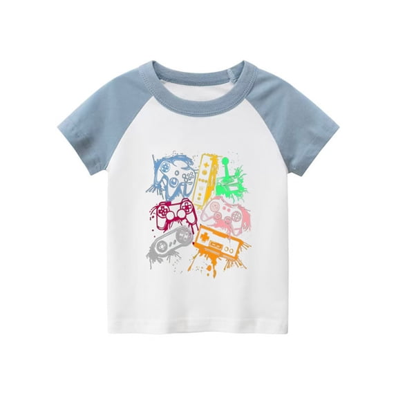LRen Toddler Boy Shirts Boy Graphic Tee Crew Neck Short Sleeve Tshirts Toddler Boy Summer Shirts Casual Y2k Little Boys Casual Clothes