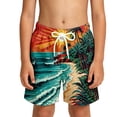 thumbnail image 1 of LRen Toddler Boys Swim Trunks,Toddler Kids Boys Board Shorts Swim Trunks for Kids Toddler Boy Quick Dry Bathing Suit Beach Swimsuit,Dark Green, 1 of 4