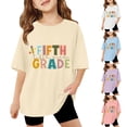 thumbnail image 1 of LRen Toddler Girl Shirt,Back To School Outfits for Girls Graphic Prints Summer Casual School Preppy Short Sleeve Tshirts, 1 of 5
