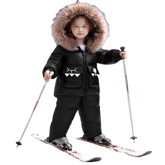 LRen Toddler Girl Snowsuit Ski Jacket Snow Jacket Pants Suits Windproof Winter Coats Winter Outfits Girls 2 Piece Sets Outfits