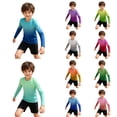 thumbnail image 1 of LRen Toddler Rash Guard Gradient Printed, Breathable Kids Rash Guard for Boys Girls Long Sleeve Swim Shirt for Summer Water Recreation,3-4 Years, 1 of 4