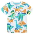 thumbnail image 1 of LRen Toddler Shirt Boys 2T Boy Dinosaurs Print Round Neck Short Sleeve Clothes Boy's Summer T Shirts Comfortable & Soft Birthday Gifts Party Top,Sky Blue, 1 of 6