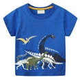 thumbnail image 1 of LRen Toddler Shirts Boys 3T Boys Print Round Neck Short Sleeve Tops Toddler Boy Summer Basic Tees Casual Soft Summer Casual Tops Blouse Tee,Blue, 1 of 6