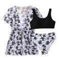 thumbnail image 1 of LRen Toddler Swimsuit Girl 6t 3 Piece Ruffles Beachwear for Girls Cute Funny Summer Rash Guard Tankini Swimsuit Girl Beach Swimwear Toddler Girls Swimsuit Set, 1 of 7
