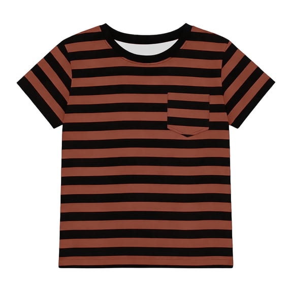LRen Toddler Tshirts Boys Boys Striped Print Crewneck Casual Short Sleeve Tops Boys' Summer Tops Cute Casual Summer Tees Tops,Coffee