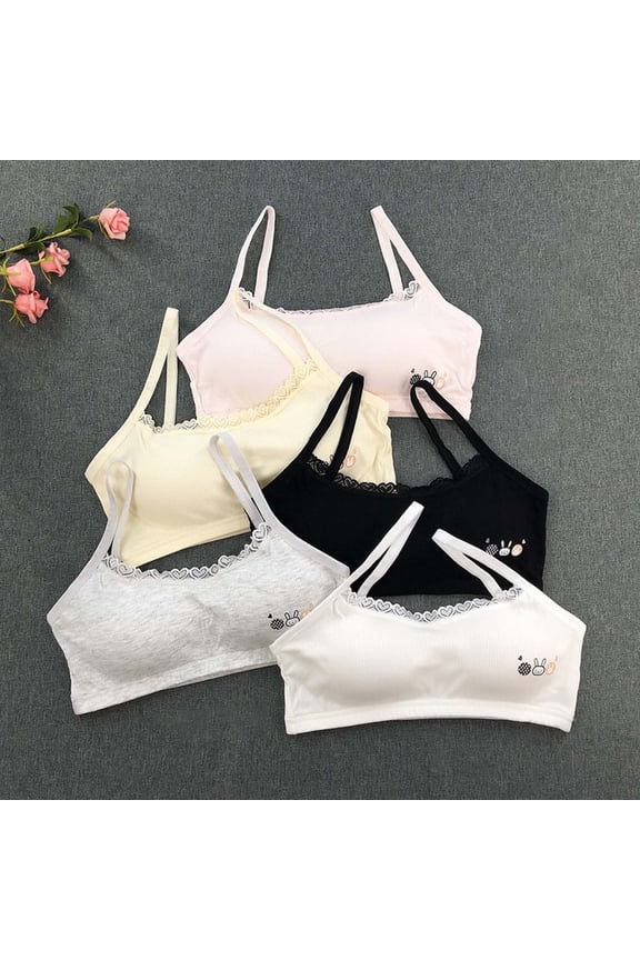 Training Bras for Girls 6-7 Lightweight Soft Comfy Sports Bras Girl Seamless Cami Bralettes Solid Color Light Padded Yoga Crop Tops for