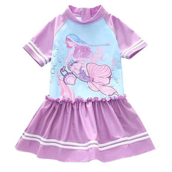 LRen Tween Girls Swimsuit 1 Piece Summer Swimsuit Set Kids Swimsuits for Girlss Rash Guard Swimsuit Quick Dry for Pool Beach Cute Girls Bathing Suits