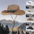 thumbnail image 1 of LRen Women Tea Party Hats Fashionable Summer Sun Hat with Adjustable Brim and Secure Tie for Casual Outdoor Holiday Wear Beige, 1 of 4