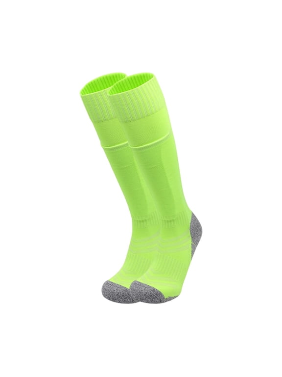 Youth Football Knee High Socks With Padded Guard Pocket for Kids 4-12 Years Athletic Tube Socks for Training Elasticated Sports Hosiery for Boys Girls