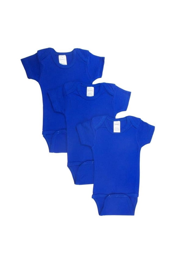 LS-0164 Short Sleeve Bodysuit - Blue, Medium - Pack of 3