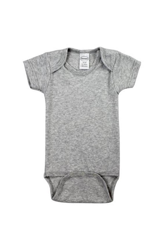LS-0173 Interlock Short Sleeve Bodysuit, Gray - Medium